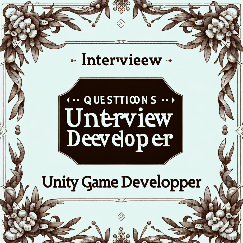 Вопросы на собеседовании - unity-разработчик игр: ключевые советы и ответы  🎮